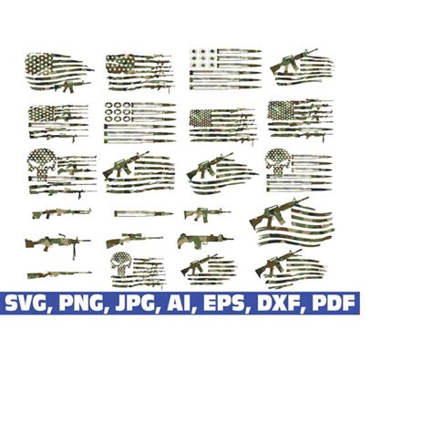 Gun Flag Svg Military Svg Rifle Flag Svg Bullet Flag Svg Inspire