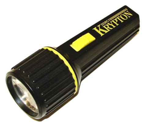 Dorcy Flashlight 2 Cell Black Plastic Krypton Light With Yellow