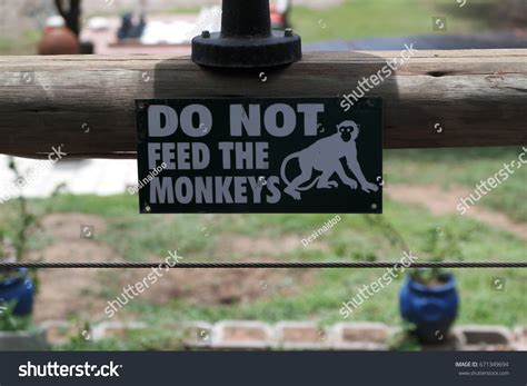 Do Not Feed Monkeys Sign South Stock Photo 671349694 Shutterstock