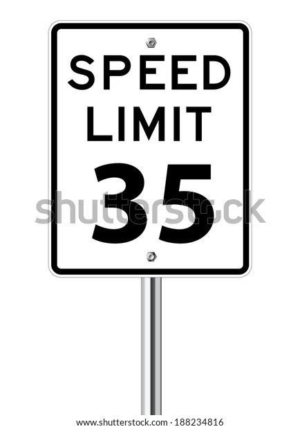 Speed Limit 35 Traffic Sign On Stock Vector Royalty Free 188234816