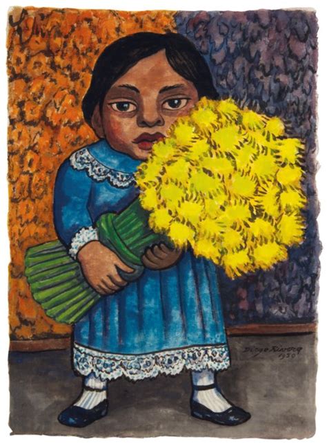 Diego Rivera 1886 1957 Niña Con Flores Amarillas Christies