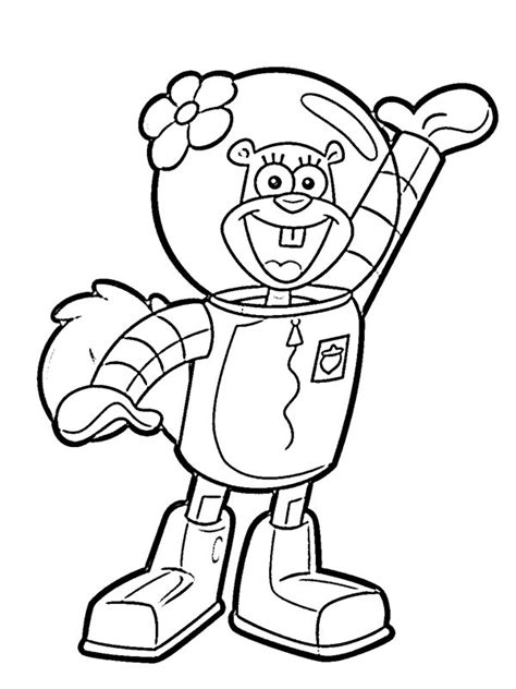 Sandy Cheeks Coloring Page Funny Coloring Pages
