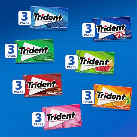 Trident Sugar Free Gum Variety Pack 21 Packs Of 14 Pieces 294 Total