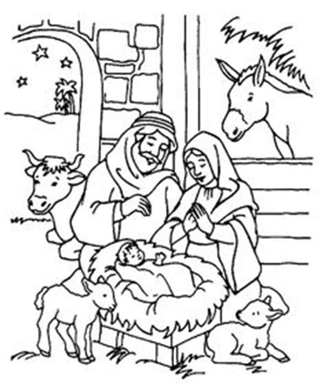 A line drawing of children reading together. Mary and Joseph and baby Jesus Bible coloring pages ...