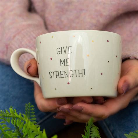 Give Me Strength Handmade Metallic Cup By Kate Ceramics