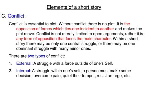 Ppt E Lements Of A Short Story Setting Plot Conflict Character Point
