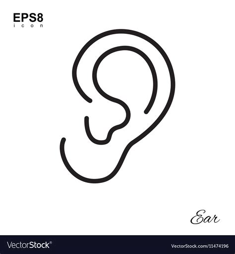 Simple Human Ear Icon Royalty Free Vector Image