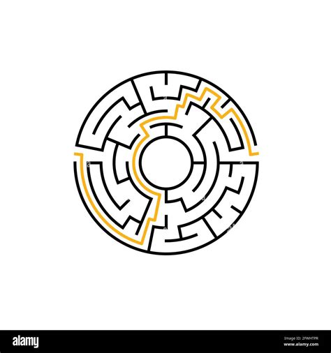 Circle Maze Vector Labyrinth Game Round Puzzle Circular Maze With