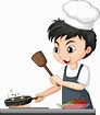 personaje de dibujos animados de un niño chef cocinando comida 2701403 ...
