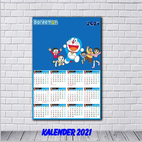 Desain Kalender 2022 Kalender 2022 Karakter Doraemon D02 Custom Foto Images