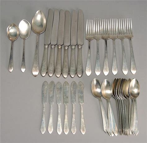 Sold Price STERLING SILVER FLATWARE SET BY THOMAS LONG COMPANY OF