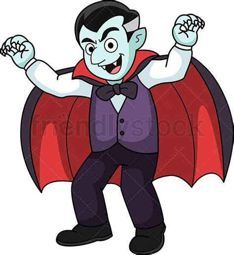 Adorable Vampire Cartoon Clipart Vector Friendlystock
