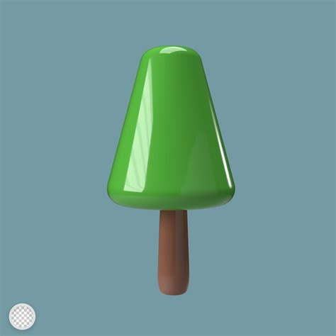 Premium Psd Tree Minimal Cartoon Style D Render Illustration