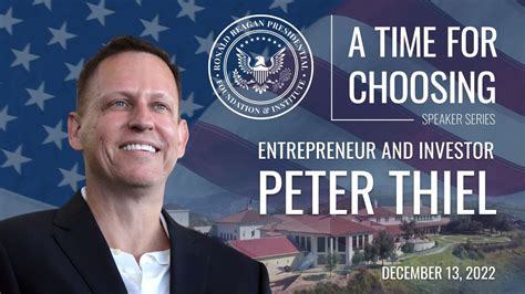 A Time For Choosing Speaker Series With Peter Thiel Youtube