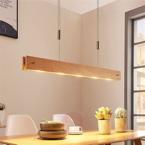 LED-Holz-Pendelleuchte Karinja mit Dimmer, natur | Lampe holz design
