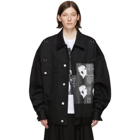 Raf Simons Black Denim Oversized Head Jacket Raf Simons