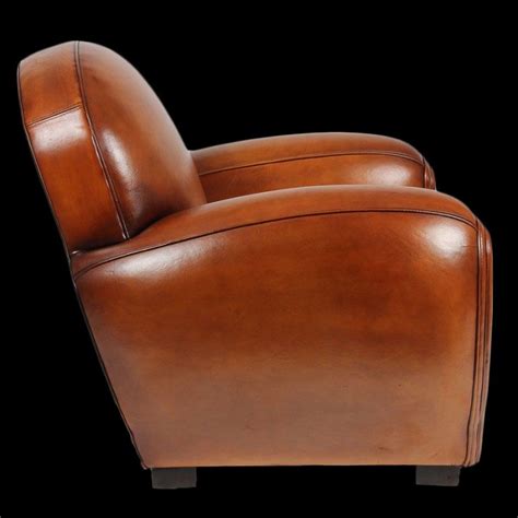 Fauteuil Club Basane Vue De Profil Coloris Miel Clair Leather Sofa Chair Leather Club Chairs