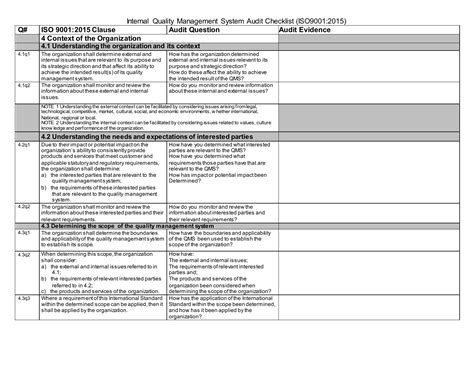 Audit Iso9001 2015 Checklist 170801103904