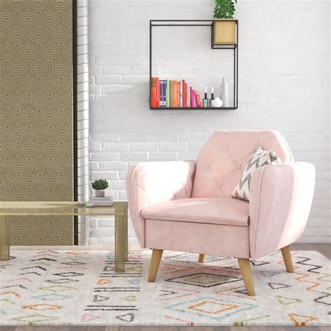 Novogratz Teresa Memory Foam Accent Chair Living Room Furniture Pink