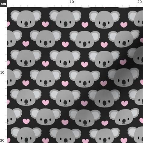 Koala Fabric Kawaii Koalas And Pink Hearts By Petitspixels Baby