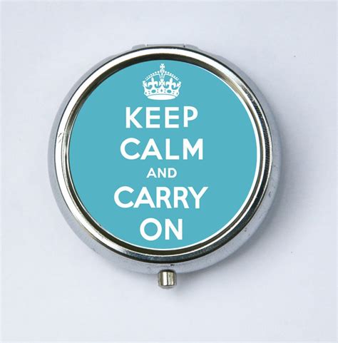keep calm and carry on crown pillbox case pill holder pill box etsy