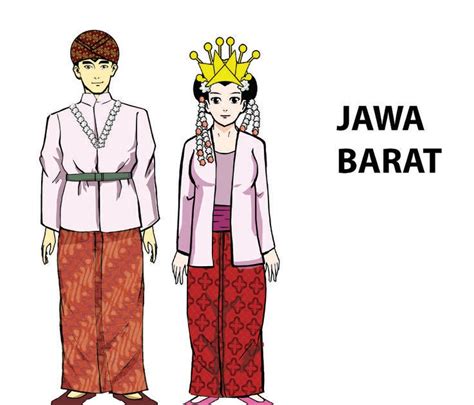 Mereka akan mengenakan pakaian yang sama. Nama Pakaian Adat Jawa Barat Vector - Baju Adat Tradisional