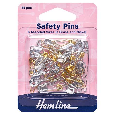 Hemline Safety Pins Assorted Value Pack 48 Pieces Safety Pin Pins