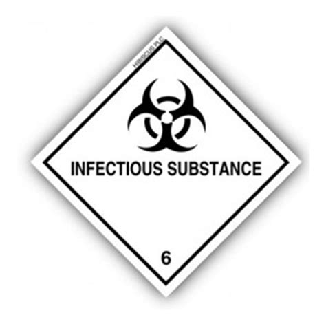 100mm Hazard Labels Class 6 2 Infectious Substances