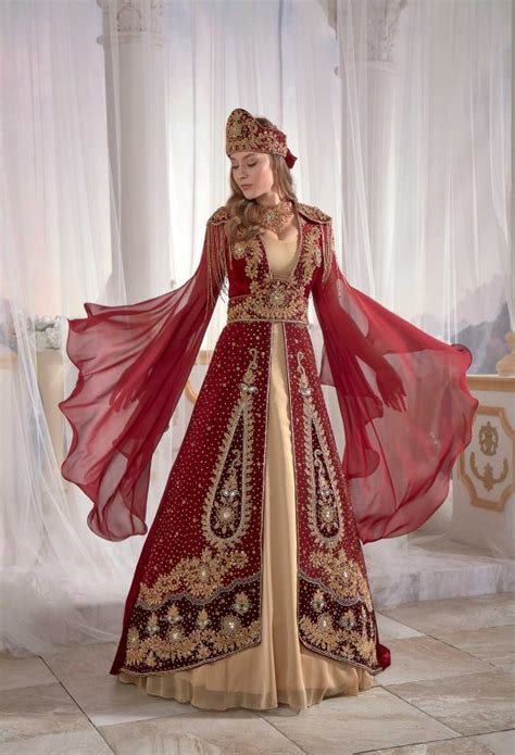 Fancy Red Kaftan Set Beautiful Kaftans Chic Dresses Sophisticated Turkish Wedding Dress