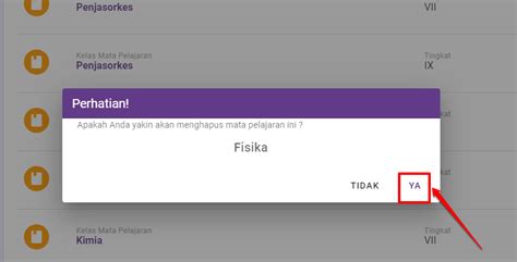 Hapus Mata Pelajaran · Panduan Penggunaan Sim Siap Belajar Untuk Admin