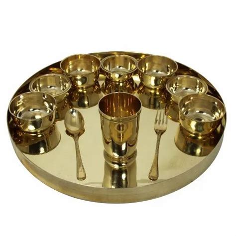 Round Brass Maharaja Thali Set Inches Export Quality For Hotel At Best Price In Gurugram