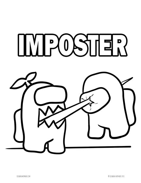 Among Us Coloring Page Imposters Coloring With Kids