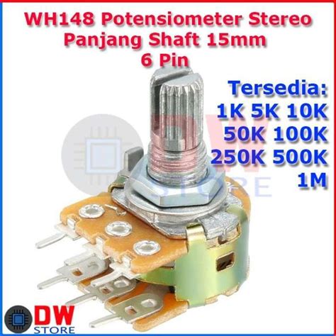 Jual B50k 50k Ohm Potensiometer Potensio Meter Stereo Variable Resistor