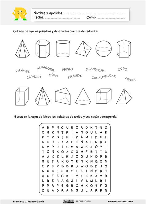 Ficha Online De Cuerpos Geometricos Para Tercero De P