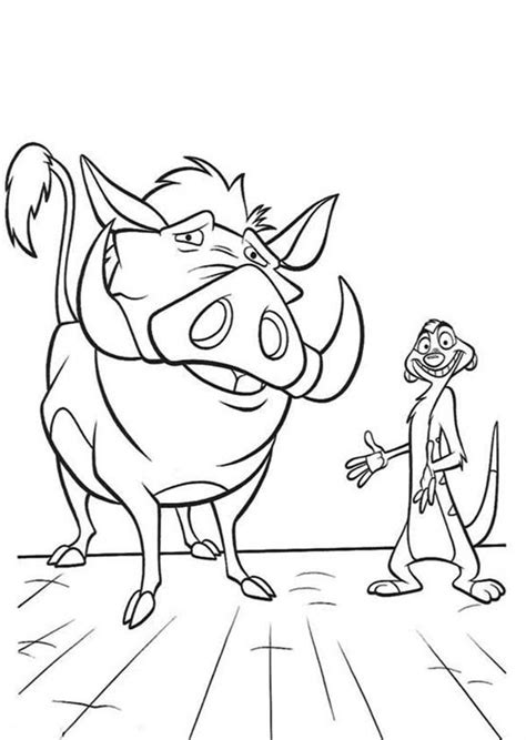 Timon And Pumbaa Coloring Page