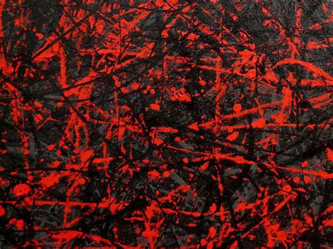 Black Grey Red Large Abstract Painting