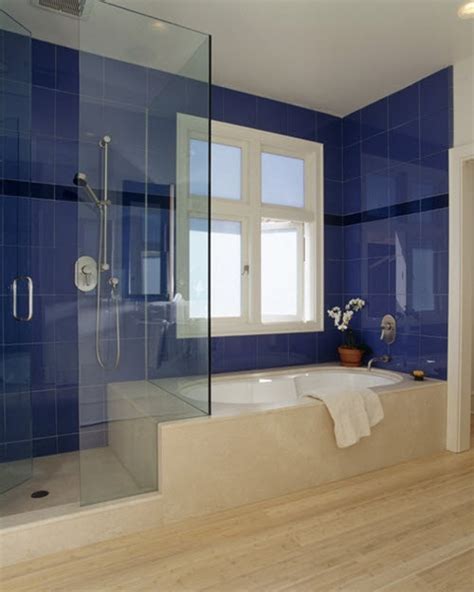 Shop wayfair for all the best blue bathroom tile. 35 cobalt blue bathroom tile ideas and pictures