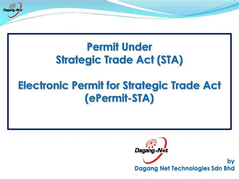 Epermit.dagangnet has a high google pagerank and bad results in terms of yandex topical citation index. PPT - Permit Under Strategic Trade Act (STA) Electronic ...