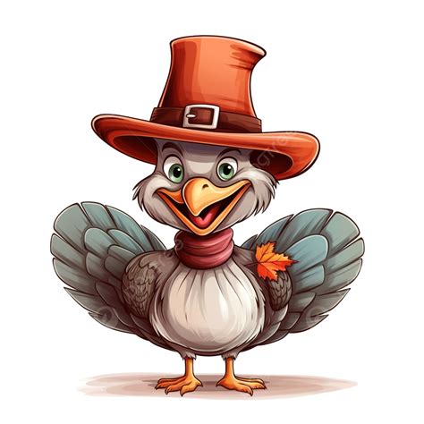 Happy Thanksgiving With Turkey Cartoon With Hat Thanskgiving Card Christmas Turkey Turkey