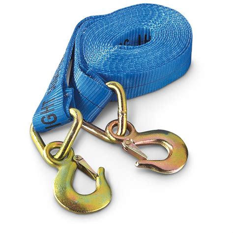 2 Pk Erickson 2x20 10000 Lb Tow Straps With Forged Snap Hooks