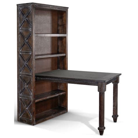 Sofia Bookcase Desk With 5 Shelves Sadlers Home Furnishings Single