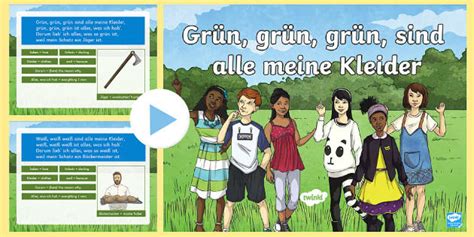Grün Grün Grün Sind Alle Meine Kleider Song Powerpoint German