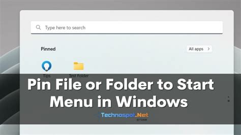 How To Pin File Or Folder To Start Menu In Windows