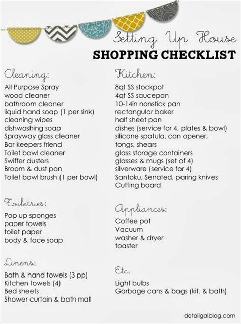 Quick overview of setting up your car. www.detailgal.com: Setting Up House Checklist: Kitchen ...