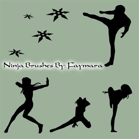 Ninja Silhouette Brushes By Faymara On Deviantart Silhouette