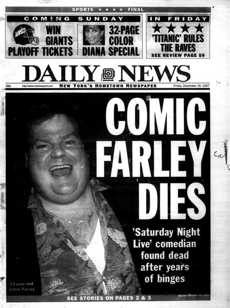 Chris Farley Actor And Comedian Dies At 33 In 1997 Comedians