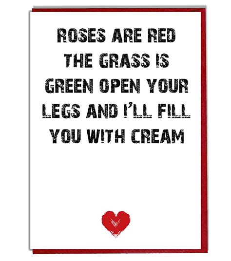 Roses Are Red Funny Rude Poem Card Valentines Day Anniversary