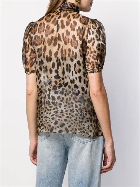 pussy bow leopard print organza blouse editorialist