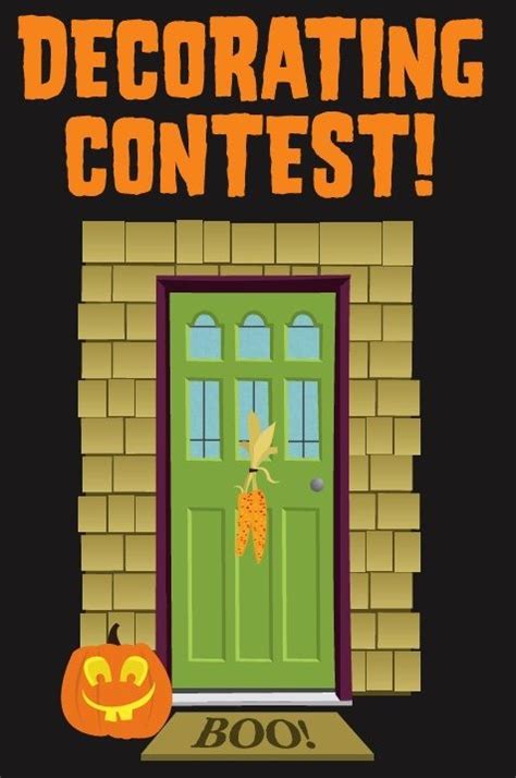 Halloween Door Decorating Contest Flyer Template Free Greatest