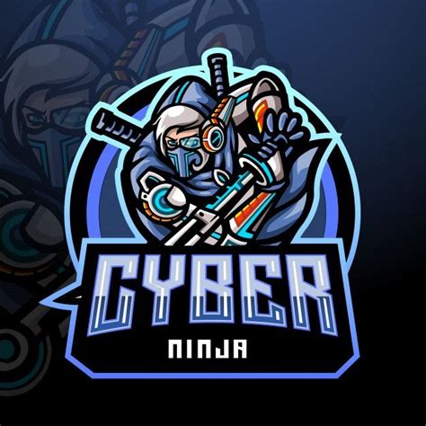 The Logo For Cyber Ninja Is Shown On A Dark Background With An Image Of